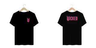 Nome do produtoCamiseta Plus Size - Wicked Logo Lateral Pink (Frente e Costas)