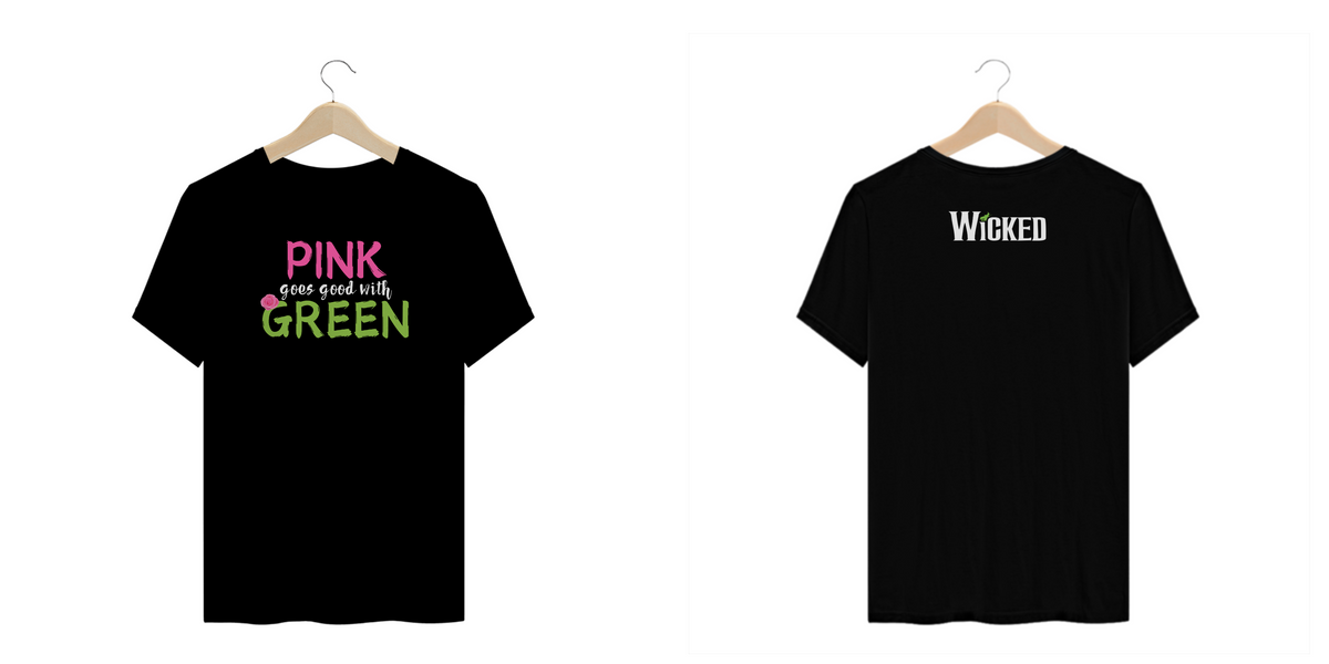 Nome do produto: Camiseta Plus Size - Pink Goes Good With Green (Frente e Costas)