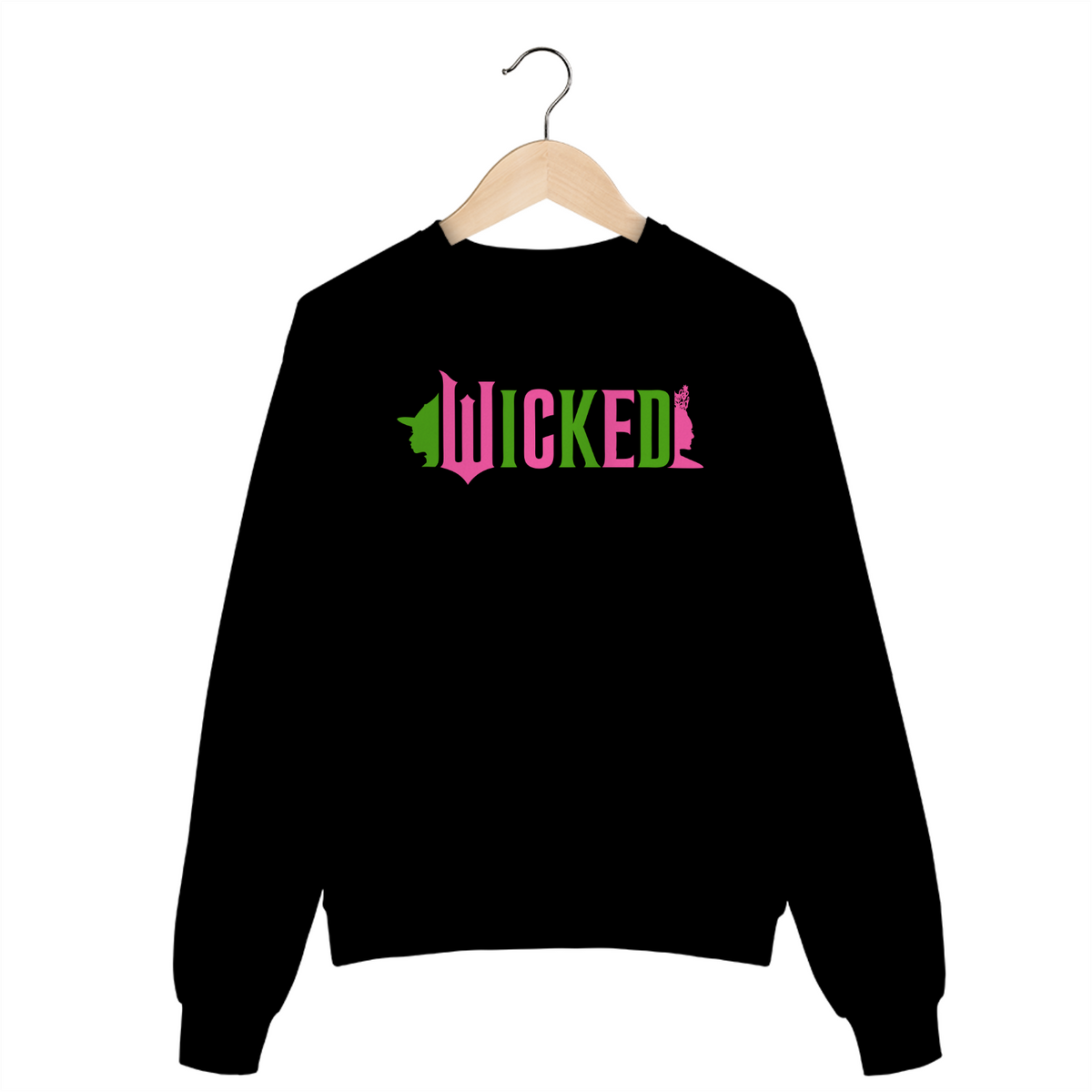 Nome do produto: Moletom Fechado - Wicked Movie (Pink And Green)