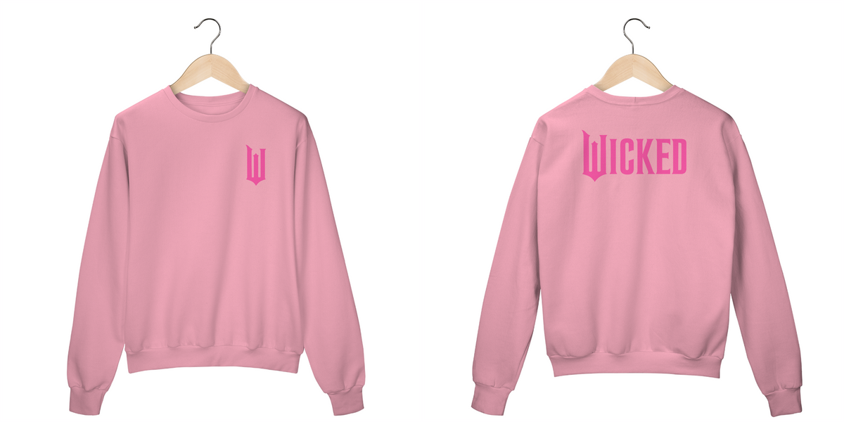 Nome do produto: Moletom Fechado - Wicked Logo Lateral Pink (Frente e Costas)