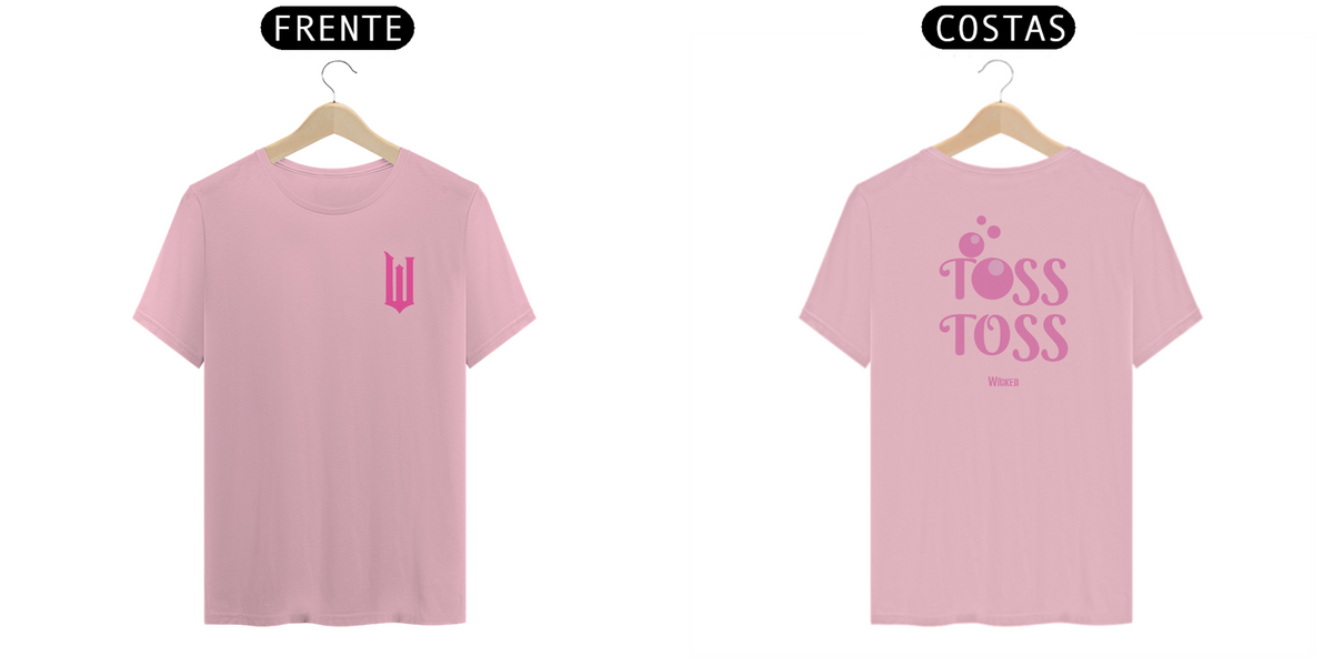 Nome do produto: Camiseta (Algodão Peruano) - Wicked Logo Lateral Pink / Toss Toss (Frente e Costas)