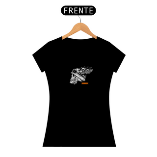 T-Shirt Classic Rafenni Feminina Caveira Alada