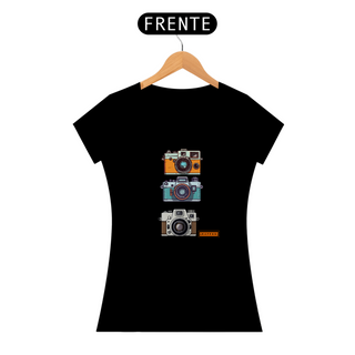 T-Shirt Classic Rafenni Feminina Câmeras Retro