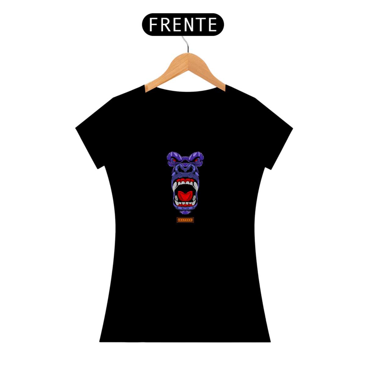 Nome do produto: T-Shirt Classic Rafenni Feminina Face Gorilla