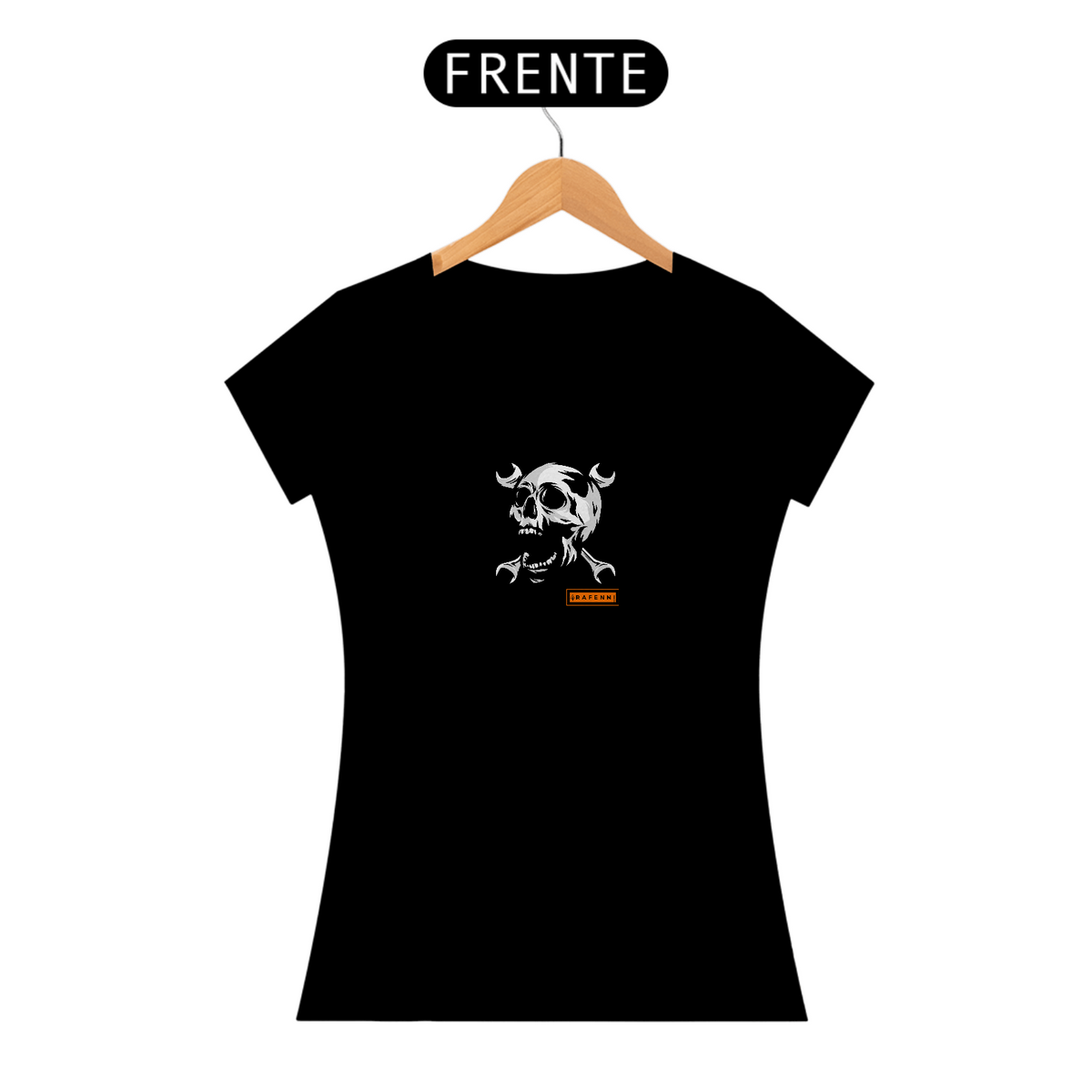 Nome do produto: T-Shirt Classic Rafenni Feminina Caveira Mecânica
