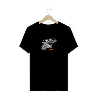 T-Shirt Classic Rafenni Plus Size Unissex Caveira Alada
