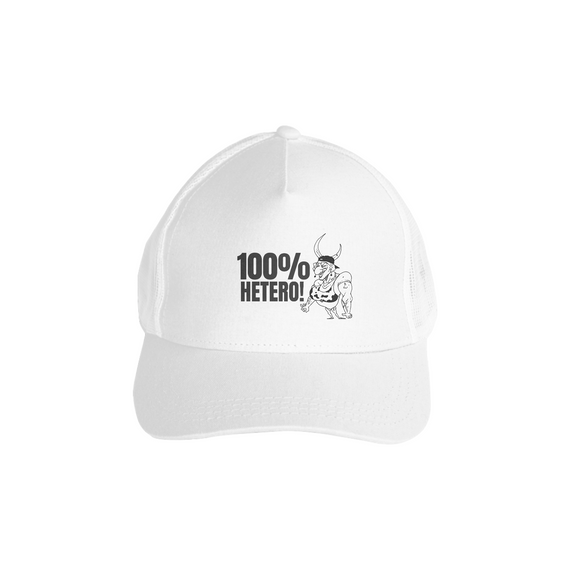 Boné - 100% hétero - logo preta