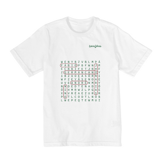 Camiseta Infantil Caça-palavras Elenco 2023 - Estampa verde