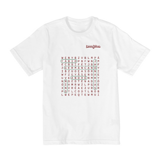 Camiseta Infantil Caça-palavras Elenco - Estampa grená