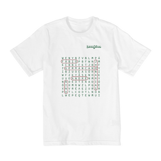 Camiseta Infantil Caça-palavras Elenco - Estampa verde