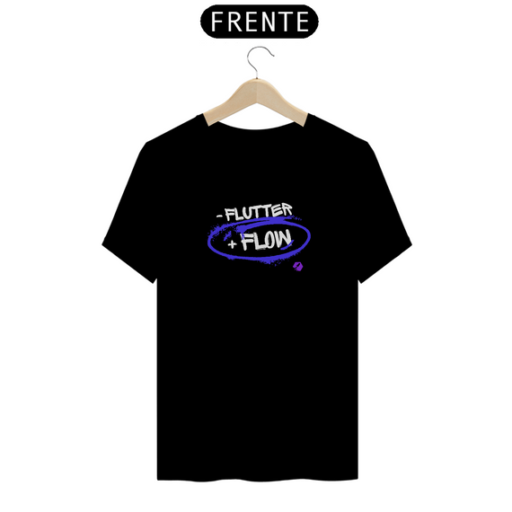 Camiseta Menos Flutter Mais Flow Preta - Pima