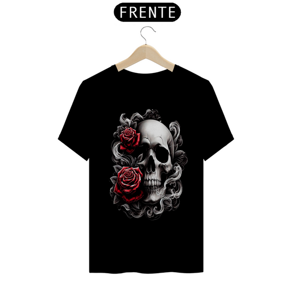 Camiseta Caveira e Rosas