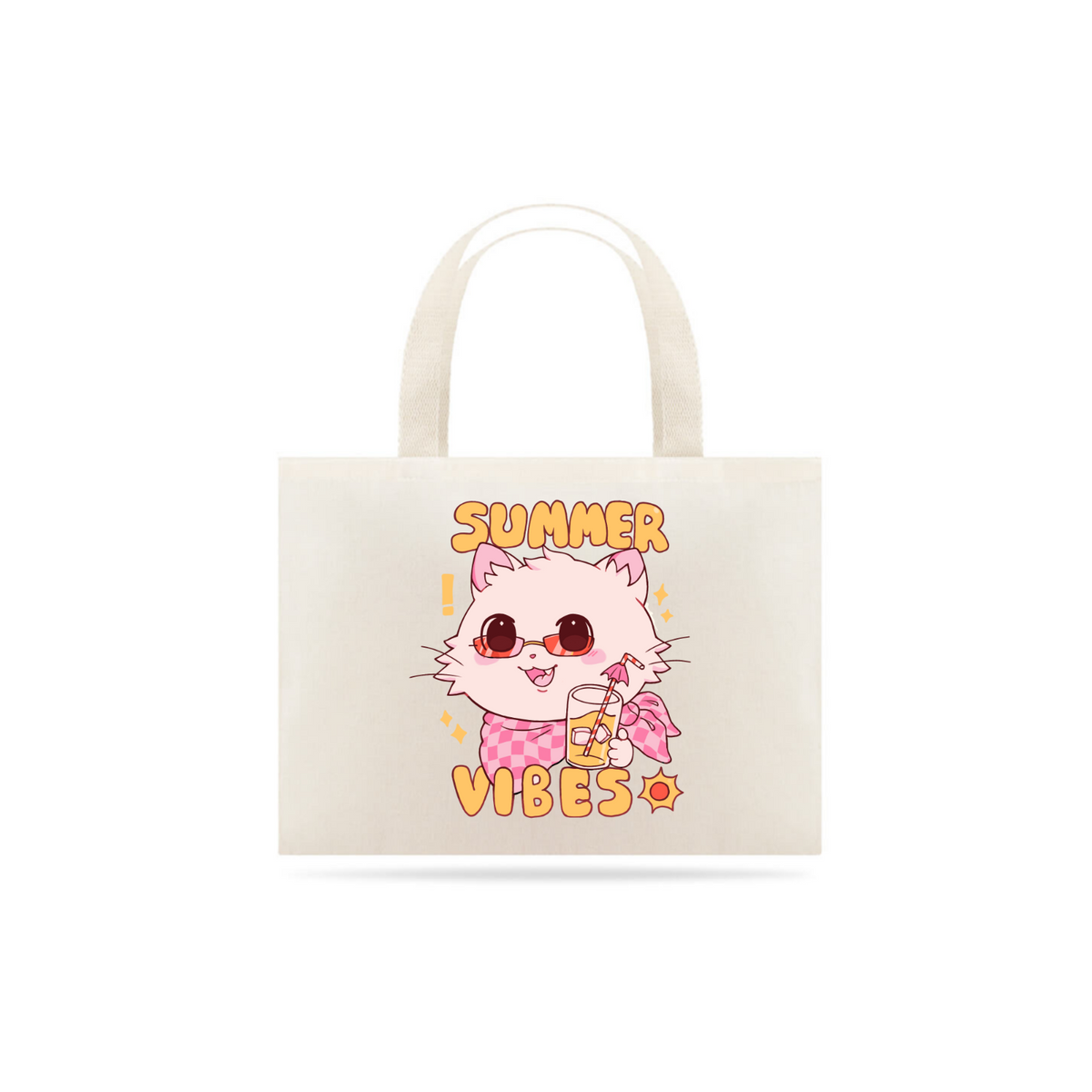 Nome do produto: Ecobag gatinho summer vibes