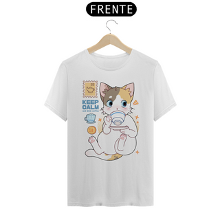 Nome do produtoT-Shirt gatinho tomando café