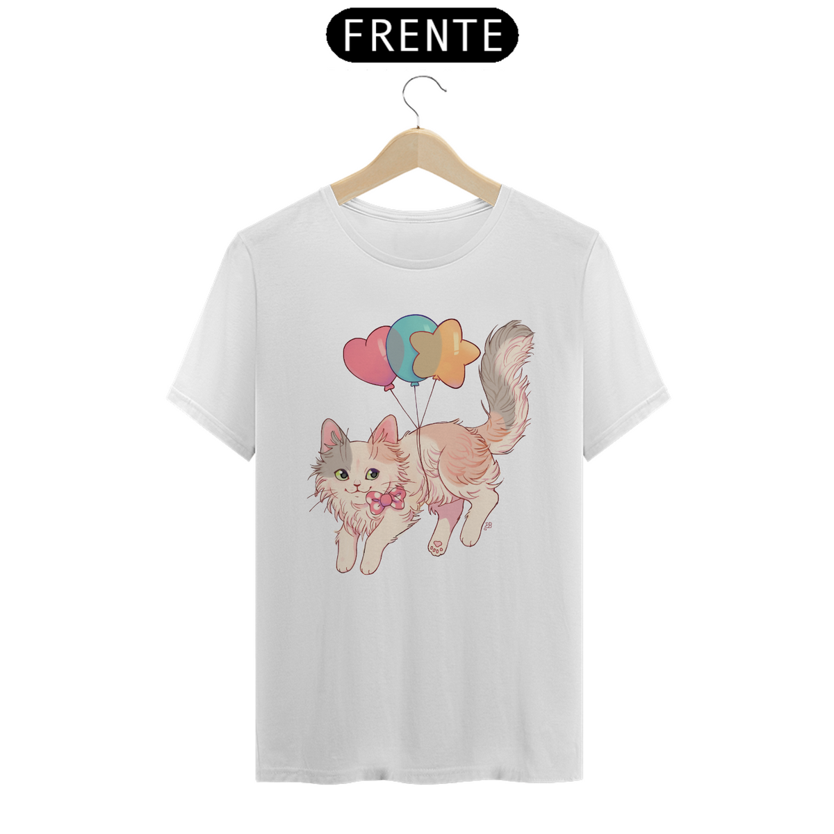 Nome do produto: T-Shirt gatinho balãozinho