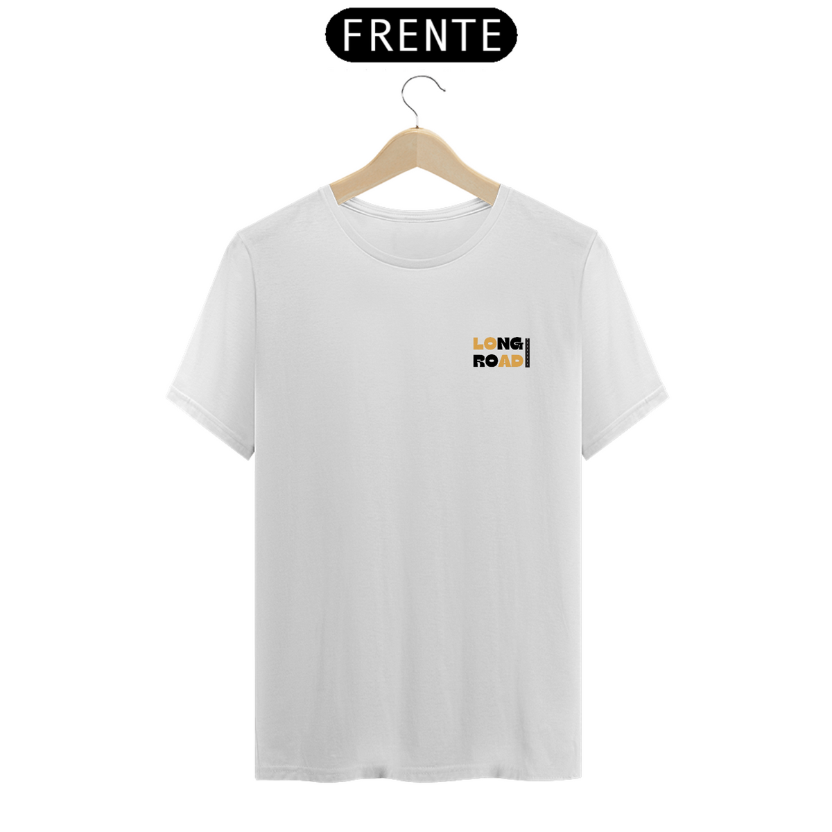Nome do produto: Camisa Quality, Long Road, Logo Pequeno, Branco