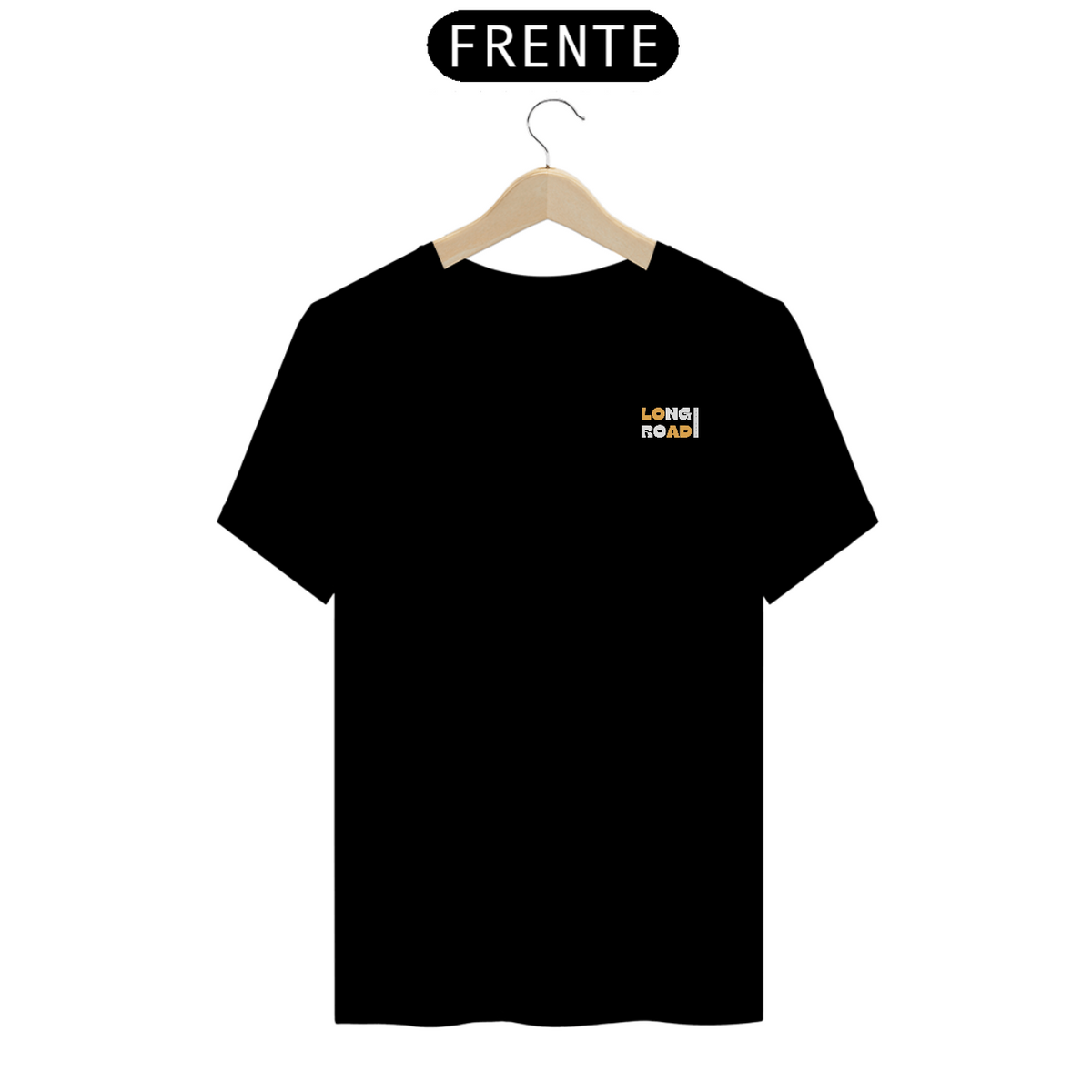 Nome do produto: T-shirt Long Road, Logo Pequena, Preta
