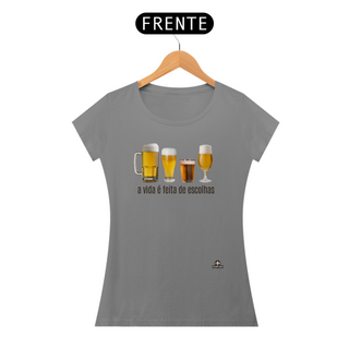 Camiseta feminina do cervejeiro com a frase 