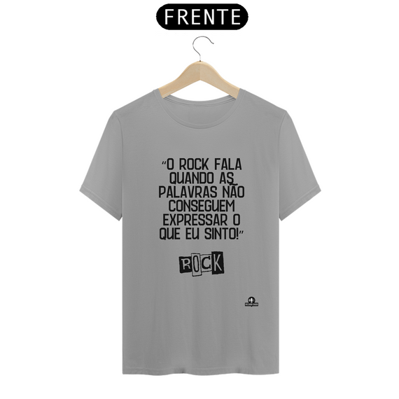 Camiseta de rock com frase 