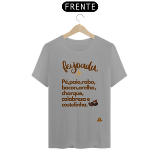 Nome do produtoCamiseta Ingredientes da feijoada, descrevendo os principais ingredientes de uma deliciosa feijoada.