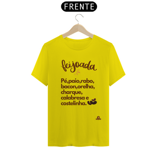 Nome do produtoCamiseta Ingredientes da feijoada, descrevendo os principais ingredientes de uma deliciosa feijoada.