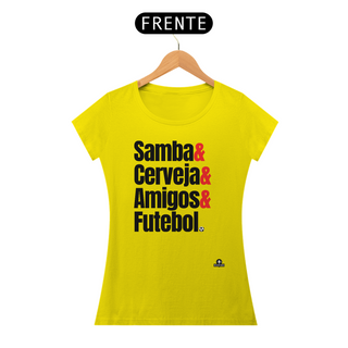 Camiseta feminina samba frase 