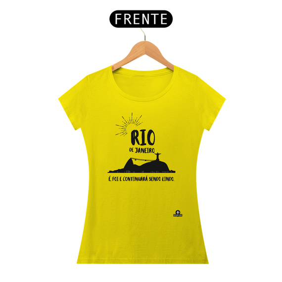 Camiseta feminina do Rio de Janeiro com frase 