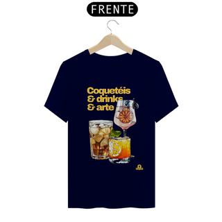 Camiseta de barman com coqueteis, drinks e arte, com estampa de lindos e deliciosos drinks.