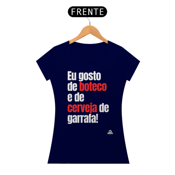 Camiseta de cerveja feminina com frase 