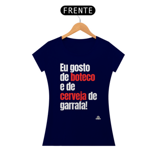 Camiseta de cerveja feminina com frase 