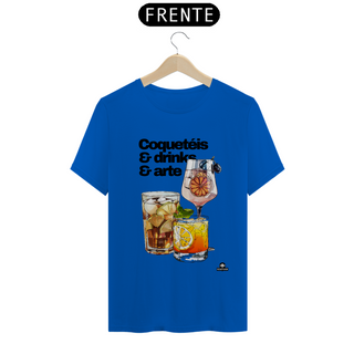 Nome do produtoCamiseta de barman com coqueteis, drinks e arte, com estampa de lindos e deliciosos drinks.