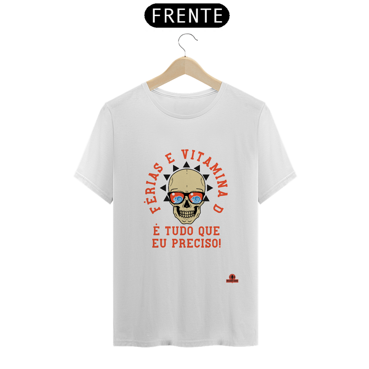 Nome do produto: Camiseta com estampa de caveira e frase divertida \