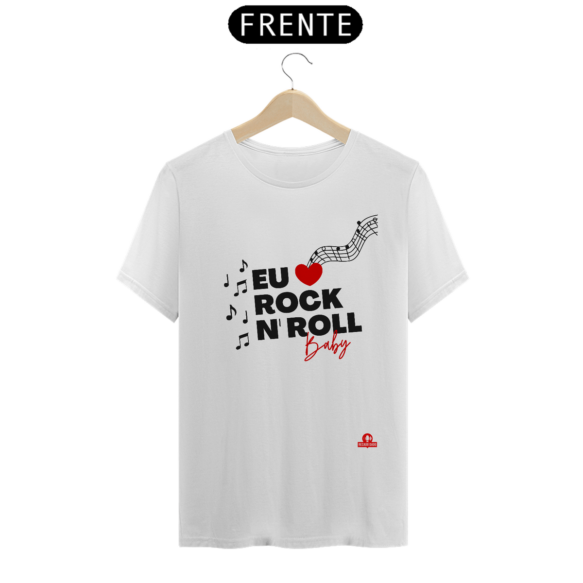 Nome do produto: Camiseta de rock estilizada com a frase \