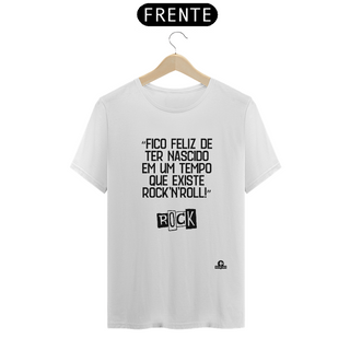 Camiseta de rock com frase 