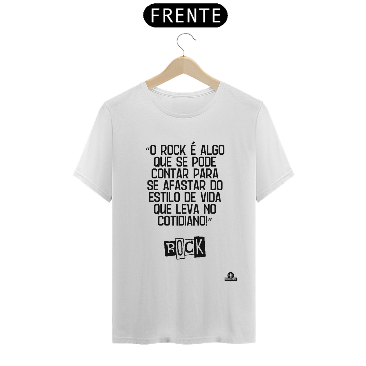 Nome do produto: Camiseta de rock com frase \