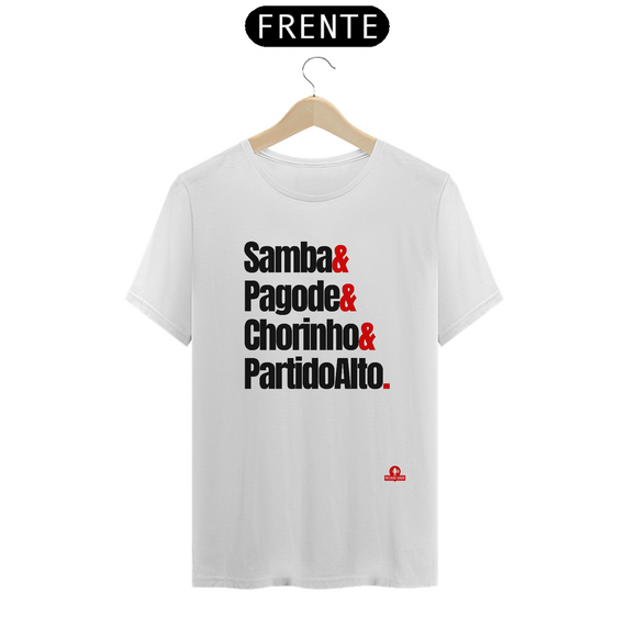 Camiseta de samba com frase 