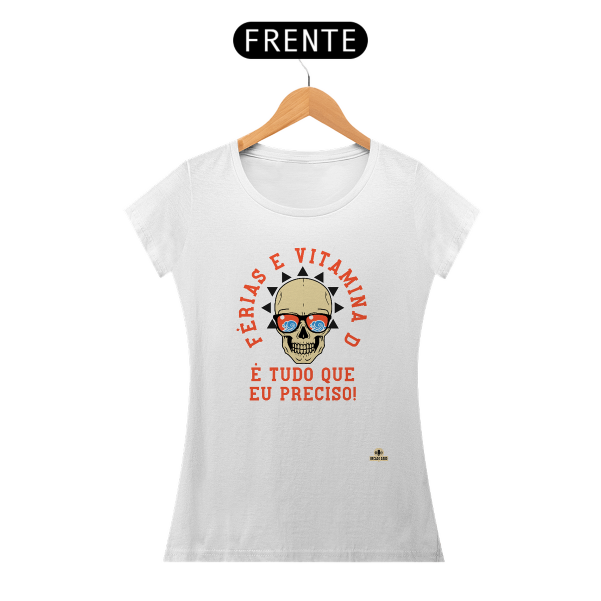 Nome do produto: Camiseta com estampa de caveira e frase divertida \