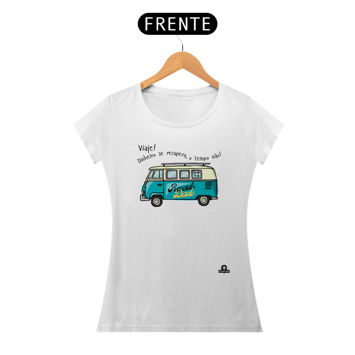 Nome do produto: Camiseta feminina de viagem com linda estampa de Kombi motor home e a frase \