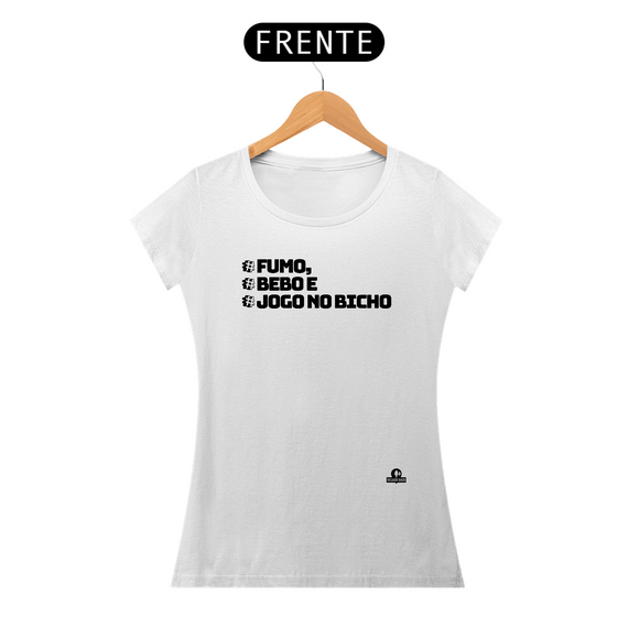 Camiseta feminina baby long com frase de boteco 