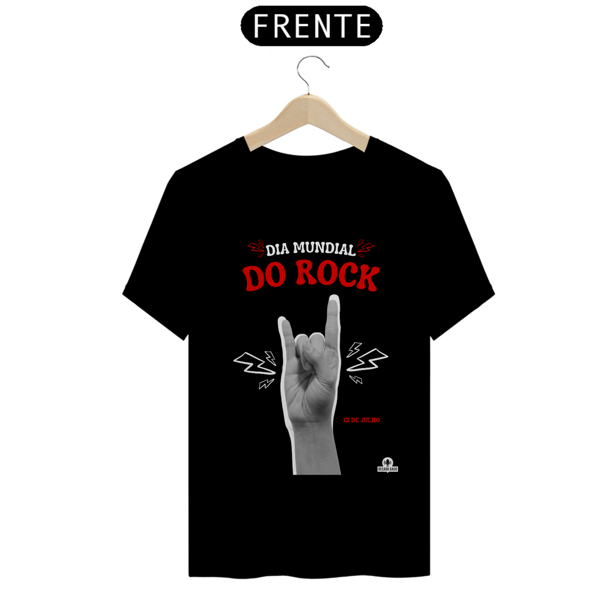Nome do produto: Camiseta Dia Mundial do Rock, mais do que música, um estilo de vida!.