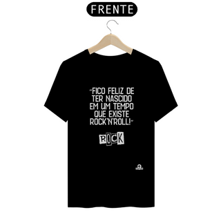 Camiseta de rock com frase 