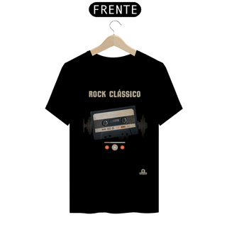 Camiseta Retrô Rock Clássico com estampa de fita k7.