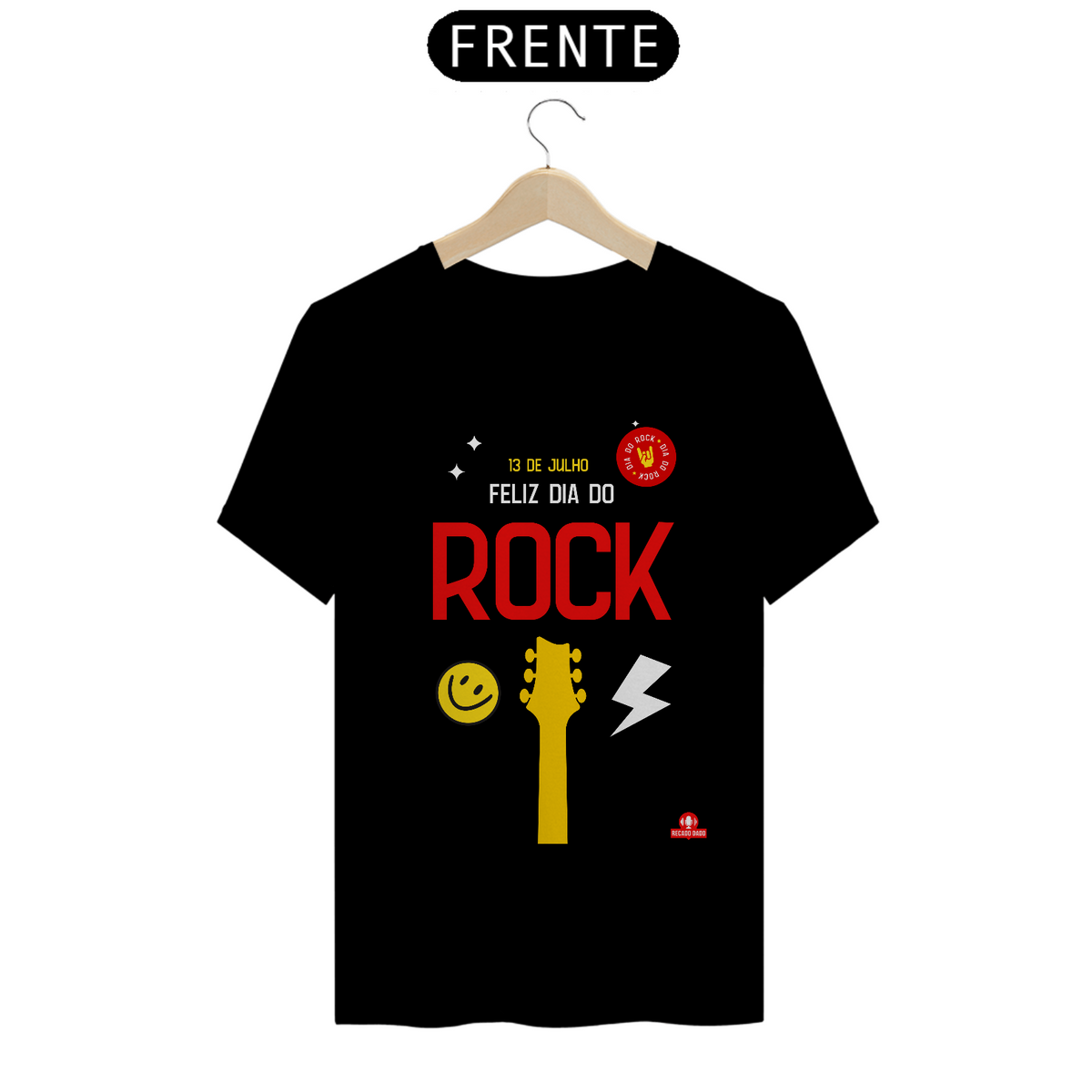 Nome do produto: Camiseta  Feliz Dia Mundial do Rock, mais do que música, um estilo de vida!