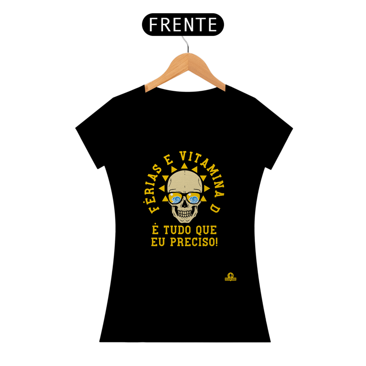 Nome do produto: Camiseta com estampa de caveira e frase divertida \