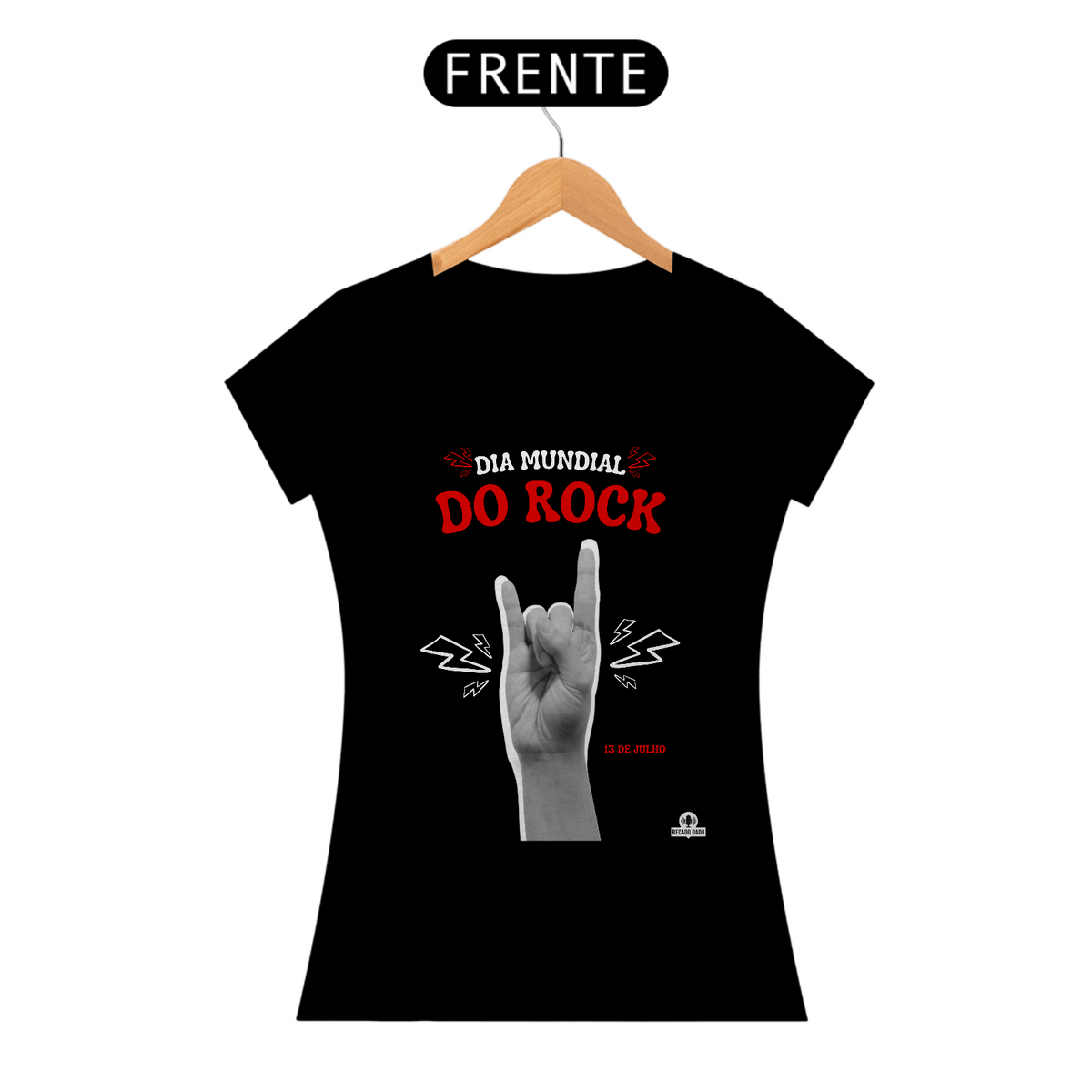 Nome do produto: Camiseta Dia Mundial do Rock, mais do que música, um estilo de vida!.