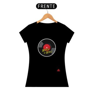 Nome do produtoCamiseta feminina retrô com disco de vinil e frase 