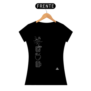 Nome do produtoCamiseta feminina de samba com estampa que remete à música 