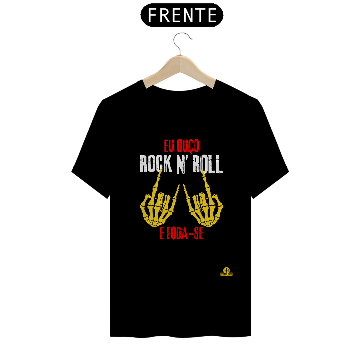 Nome do produto: Camiseta de rock com frase \