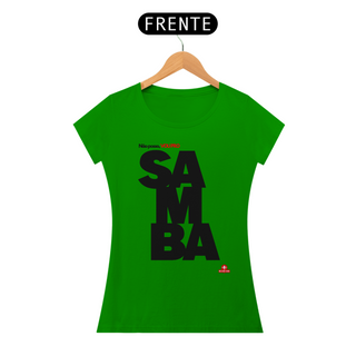 Nome do produtoCamiseta feminina de samba e frase 