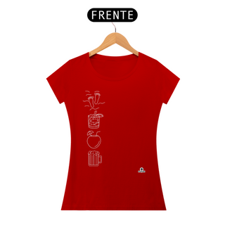 Nome do produtoCamiseta feminina de samba com estampa que remete à música 